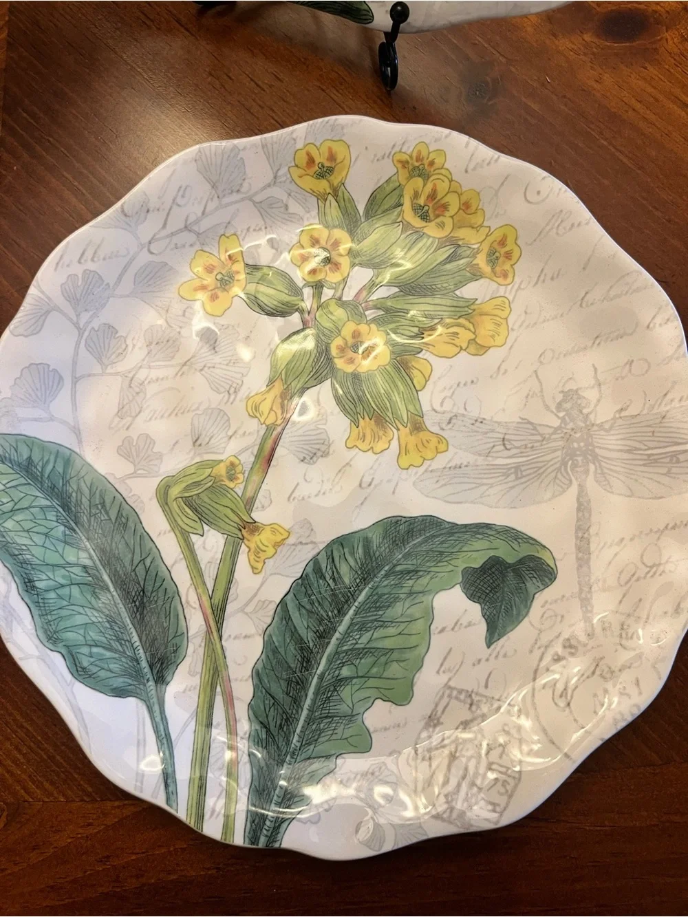 New in Box Pier One Botanical Floral Decorative Salad Plates - Set of 4 9”
